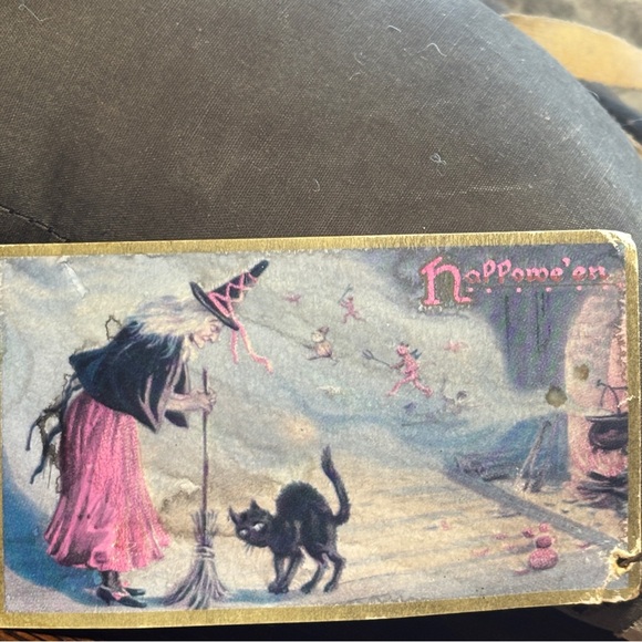 Primitive Orange pumpkin Black cat Halloween decor centerpiece Fall - Picture 5 of 5